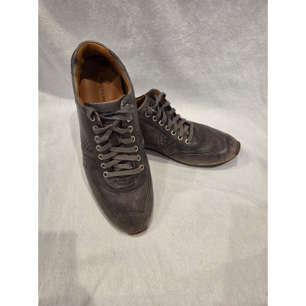 Magnanni Cristian Men's Gray Leather Casual Dress Sneaker Shoes Sz 9.5